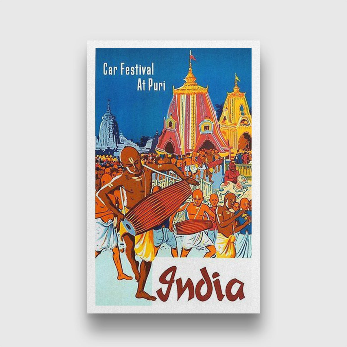 Car Festival At Puri Poster 1 : 2 Vertical Premium Wall Art Canvas by MeriDeewar