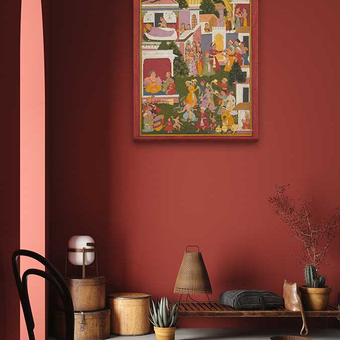 Celebrating The Birth Of Krishna Painting 2 : 3 Vertical Premium Wall Art Canvas by MeriDeewar