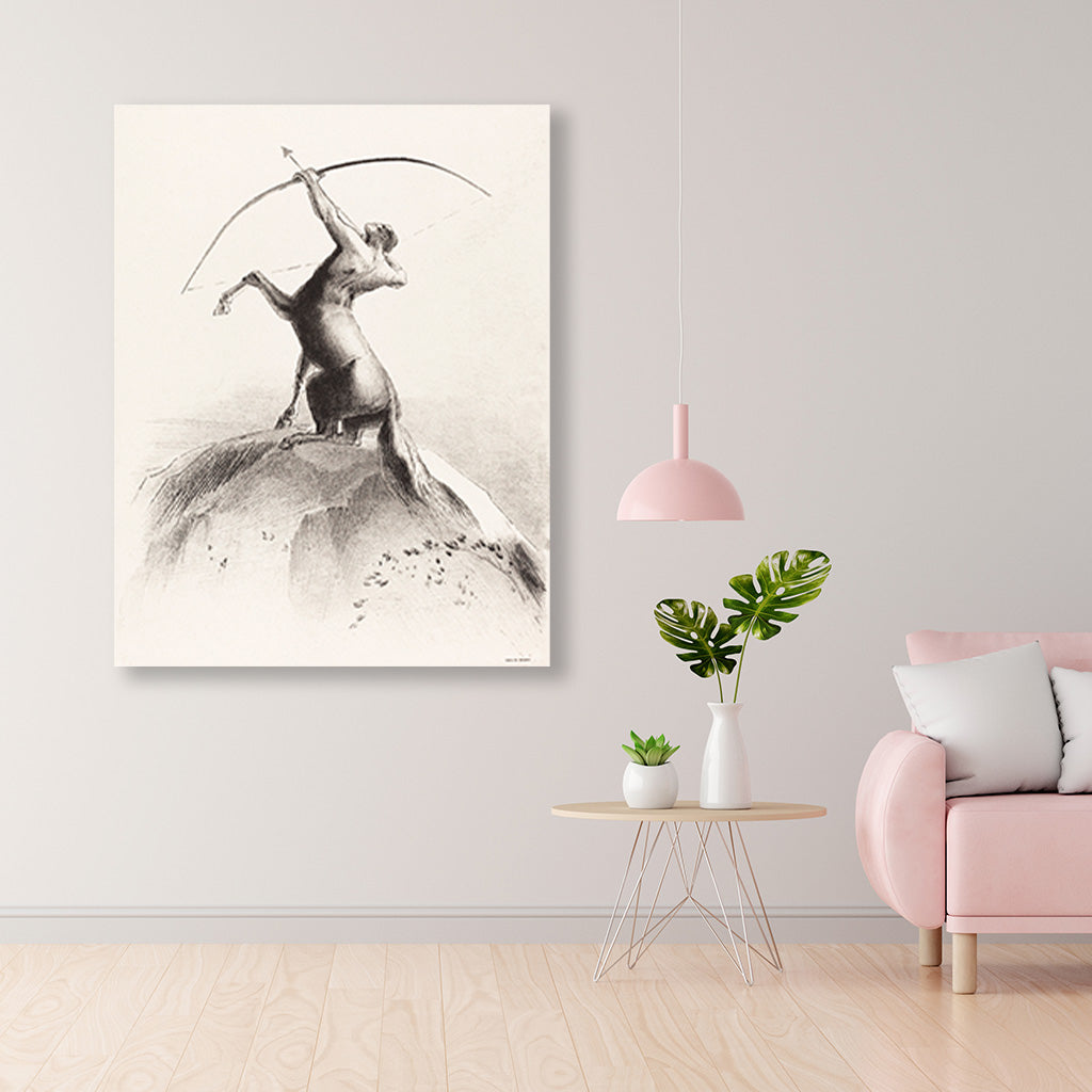 Centaur Aiming at the Clouds painting 4 :5 Vertical Premium Wall Art Canvas by MeriDeewar