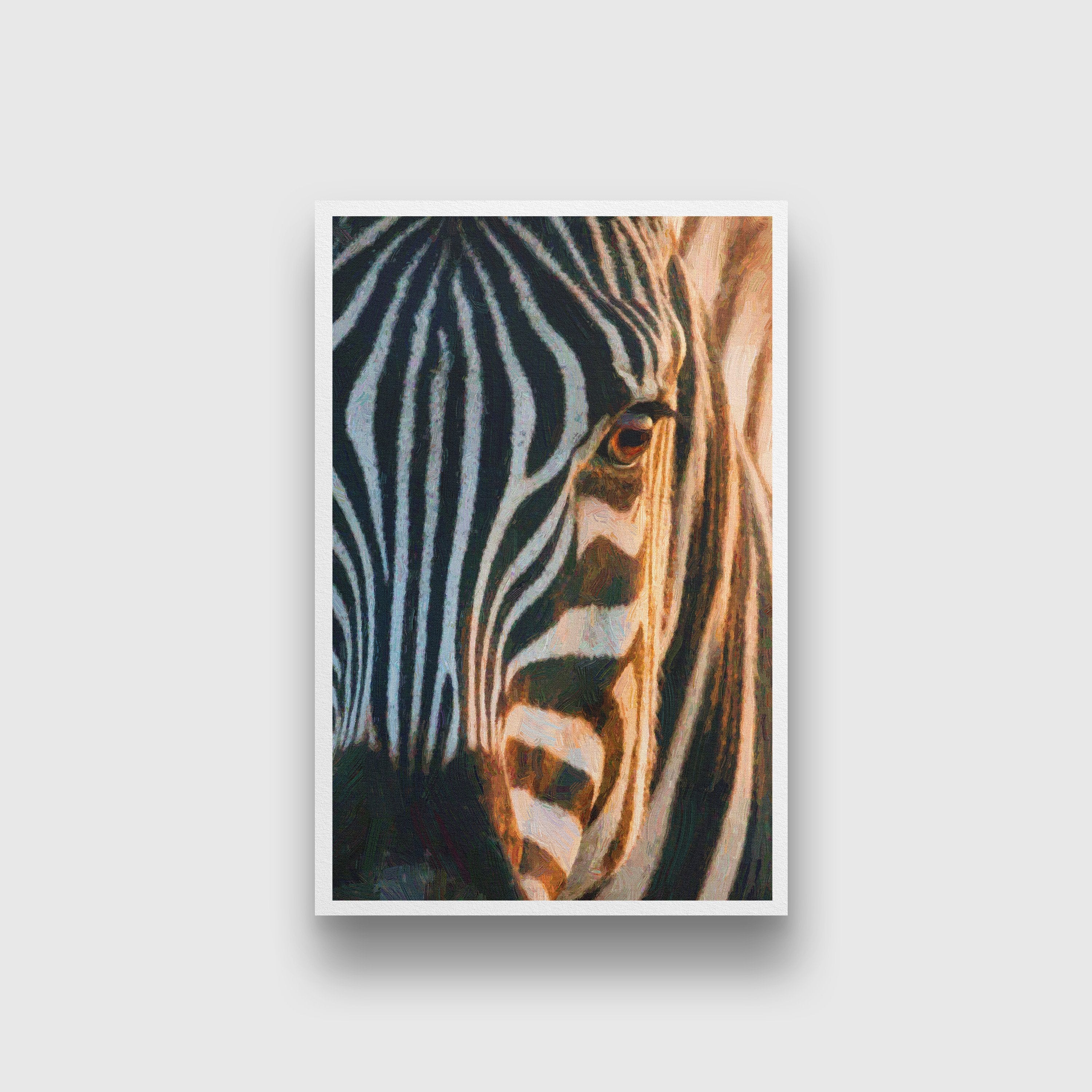 Chapman's zebra Painting - Meri Deewar 2 : 3 Vertical Premium Wall Art Canvas by MeriDeewar