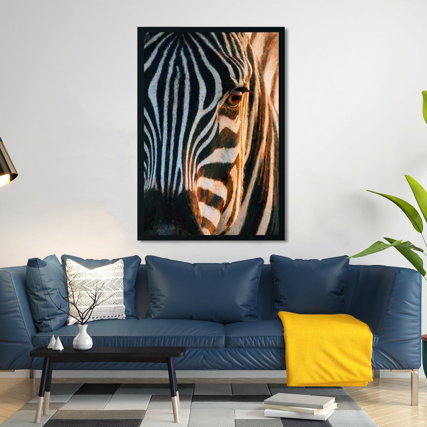 Chapman's zebra Painting - Meri Deewar 2 : 3 Vertical Premium Wall Art Canvas by MeriDeewar