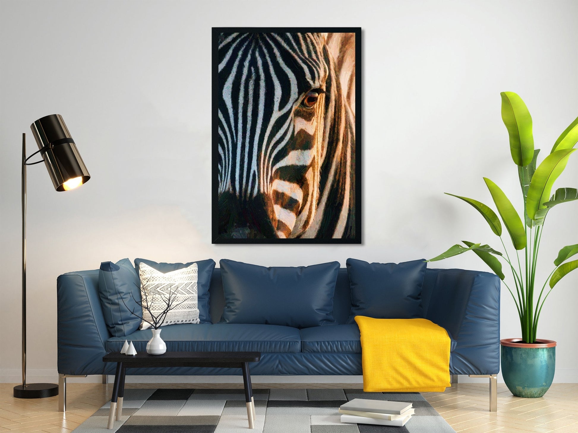 Chapman's zebra Painting - Meri Deewar 2 : 3 Vertical Premium Wall Art Canvas by MeriDeewar