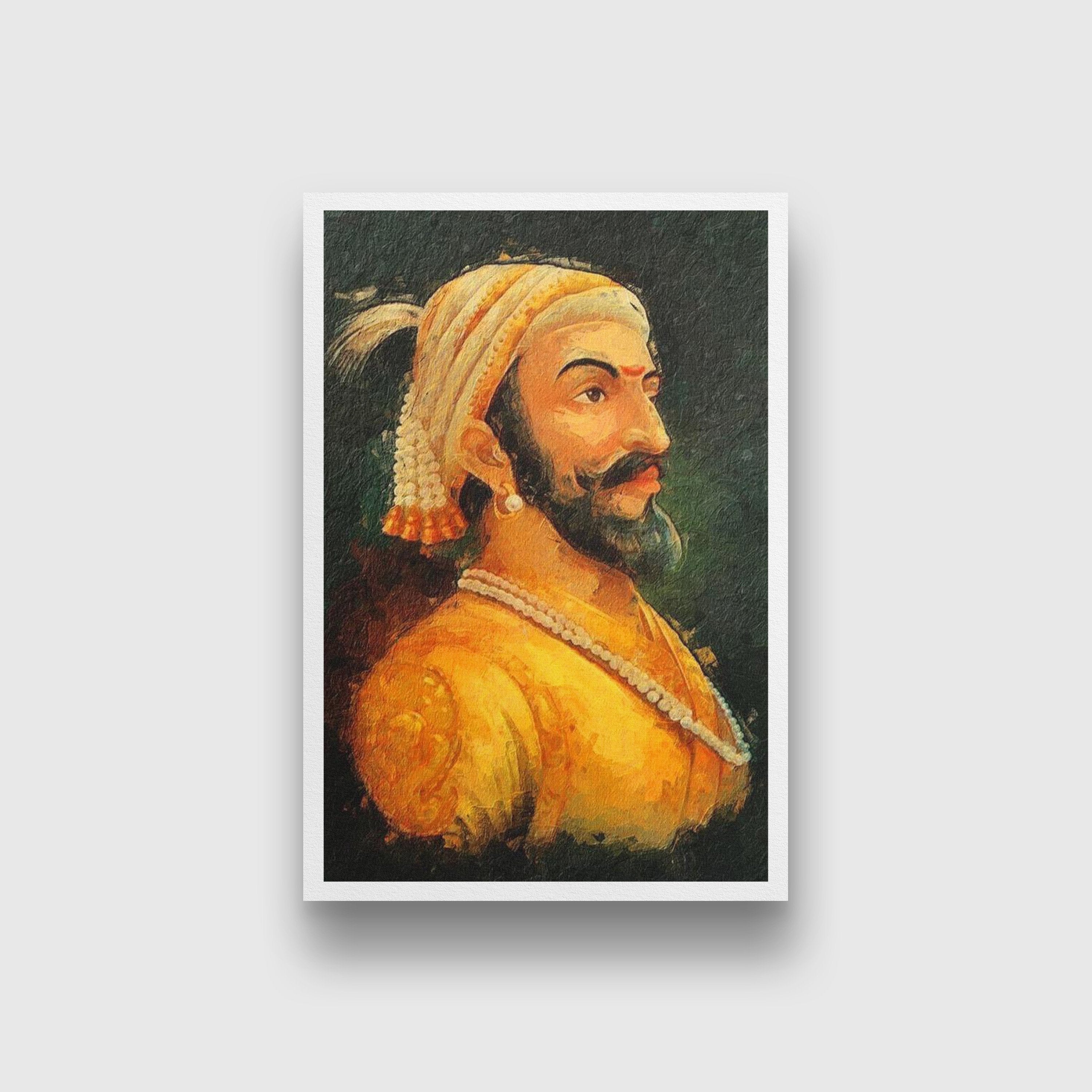 Chatrapati Shivaji Maharaj Painting - Meri Deewar 2 : 3 Vertical Premium Wall Art Canvas by MeriDeewar