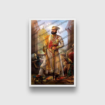 CHATRAPATI SHIVAJI PAINTING - Meri Deewar Vertical Art New Premium Wall Art Canvas by MeriDeewar