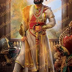 CHATRAPATI SHIVAJI PAINTING - Meri Deewar Vertical Art New Premium Wall Art Canvas by MeriDeewar