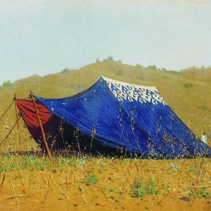 China tent Painting - Meri Deewar 3 : 2 Horizontal Premium Wall Art Canvas by MeriDeewar