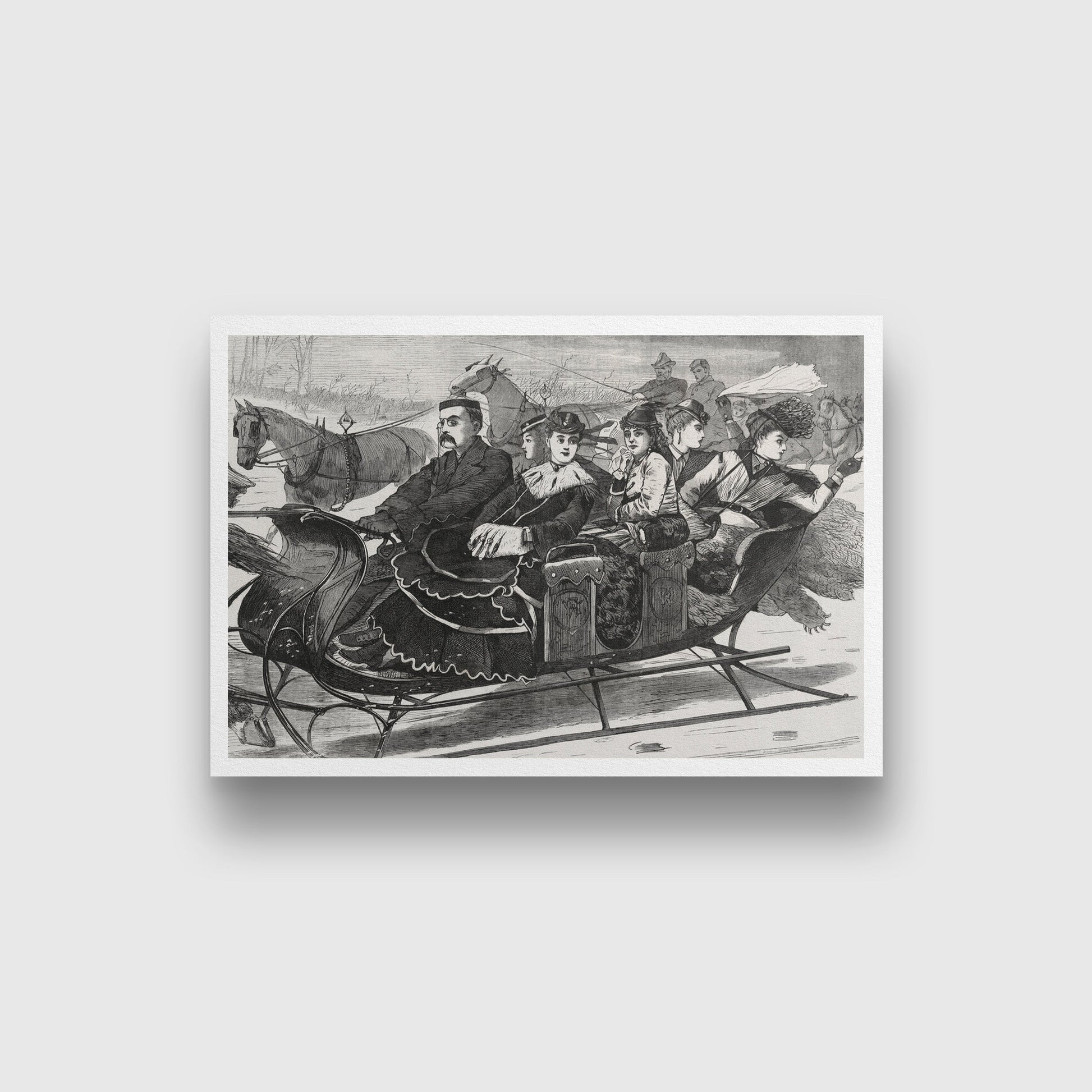 Christmas Belles painting -Meri Deewar 3 : 2 Horizontal Premium Wall Art Canvas by MeriDeewar