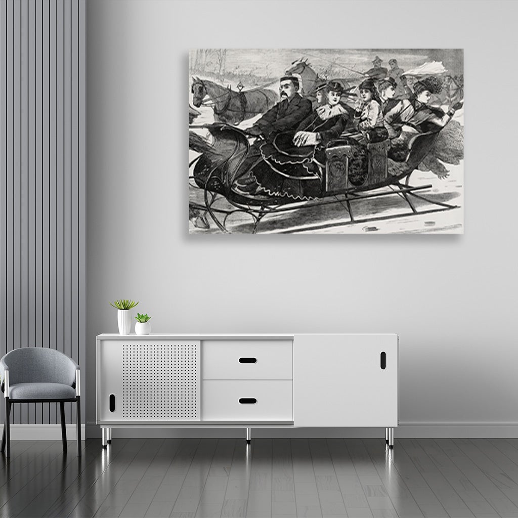 Christmas Belles painting -Meri Deewar 3 : 2 Horizontal Premium Wall Art Canvas by MeriDeewar