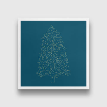 Christmas Tree painting 1 : 1 Square Premium Wall Art Canvas by MeriDeewar