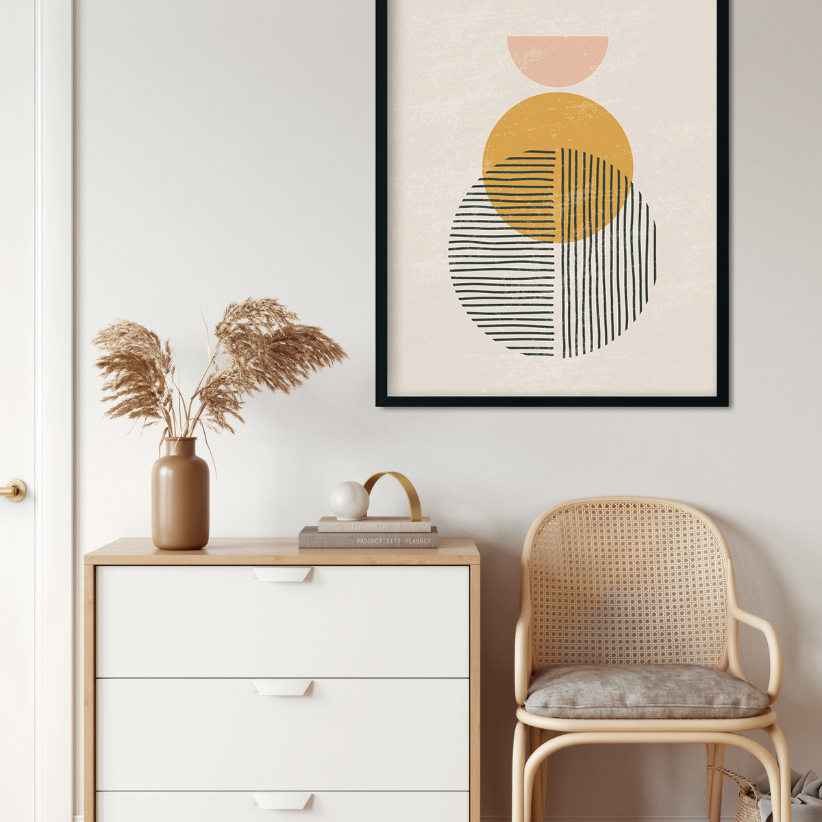 Circle geometric Painting 3 : 4 Vertical Premium Wall Art Canvas by MeriDeewar