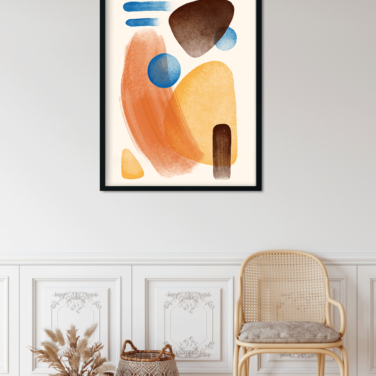 Circles stains abstract Painting 3 : 4 Vertical Premium Wall Art Canvas by MeriDeewar