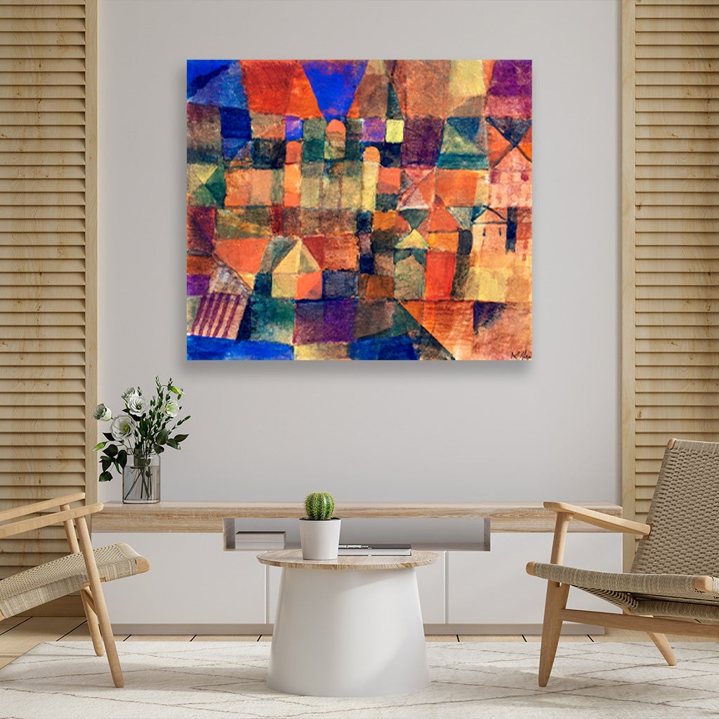 City with the three domes painting - Meri Deewar 6 : 5 Horizontal Premium Wall Art Canvas by MeriDeewar