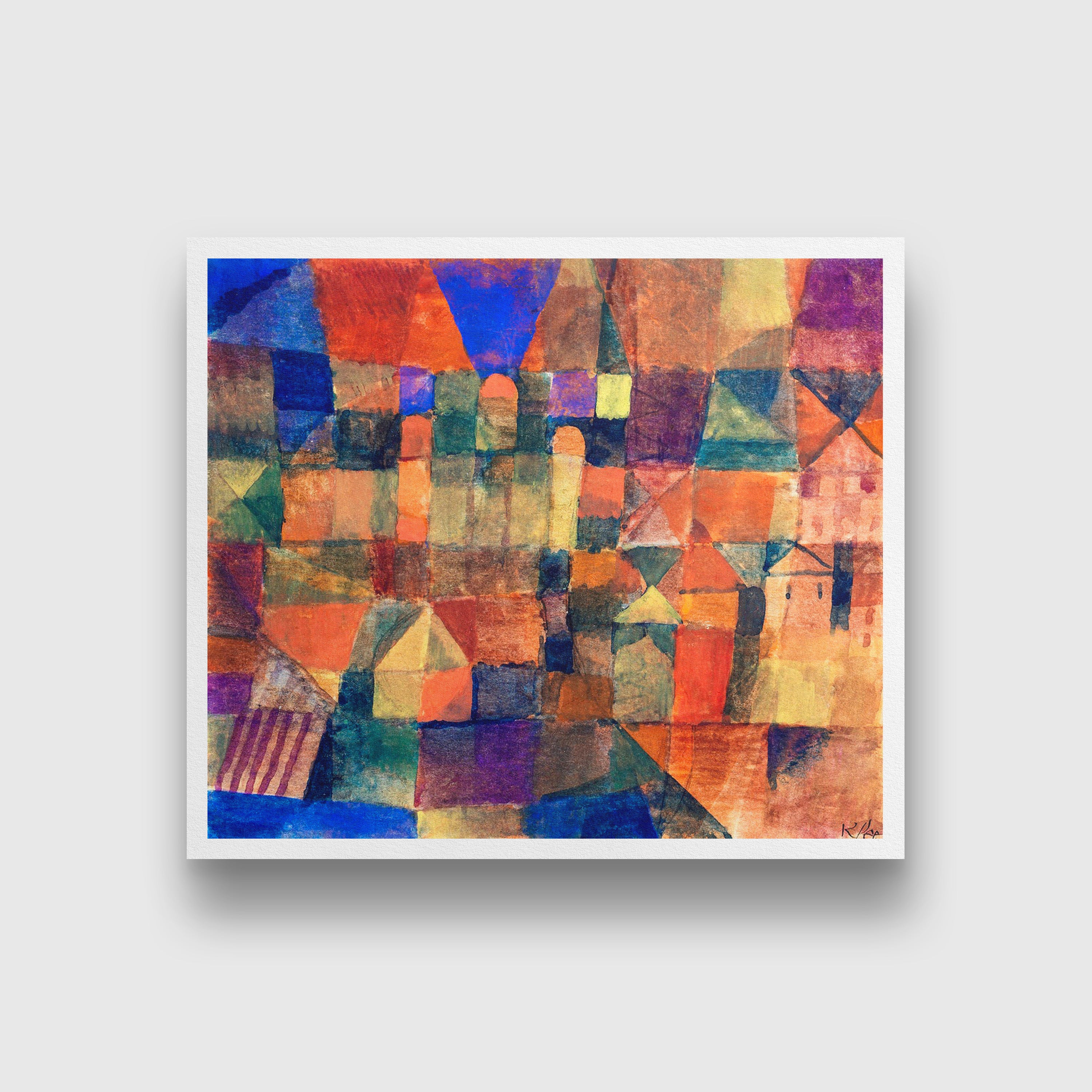 City with the three domes painting - Meri Deewar 6 : 5 Horizontal Premium Wall Art Canvas by MeriDeewar