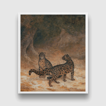 Clouded Leopards Painting 5 : 6 Vertical Premium Wall Art Canvas by MeriDeewar