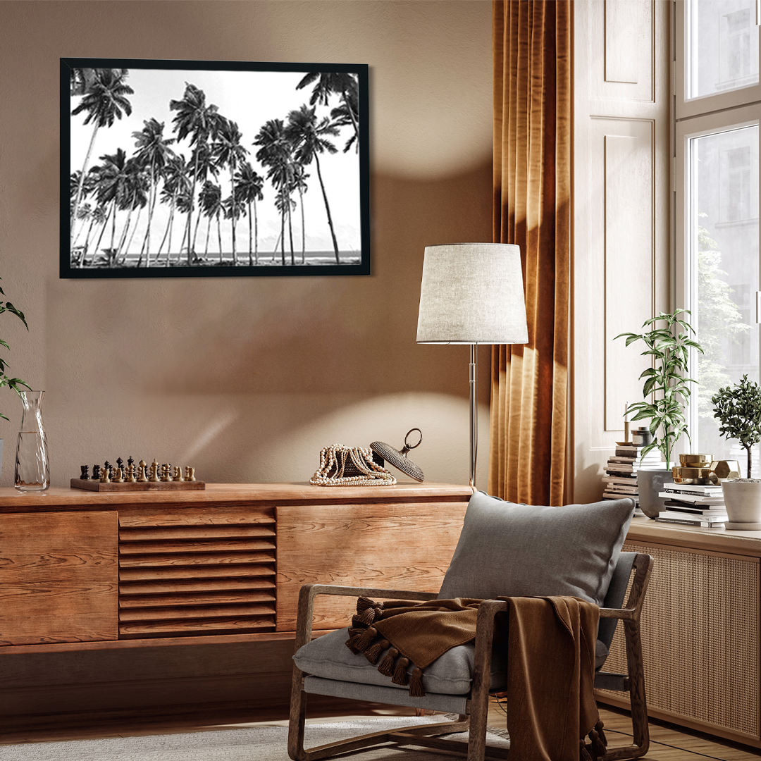 Coconut Trees Framed Wall Painting 3 : 2 Horizontal Premium Wall Art Canvas by MeriDeewar
