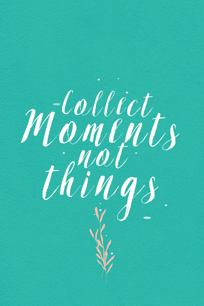 Collect Moments Not Things _ poster 2 : 3 Vertical Premium Wall Art Canvas by MeriDeewar
