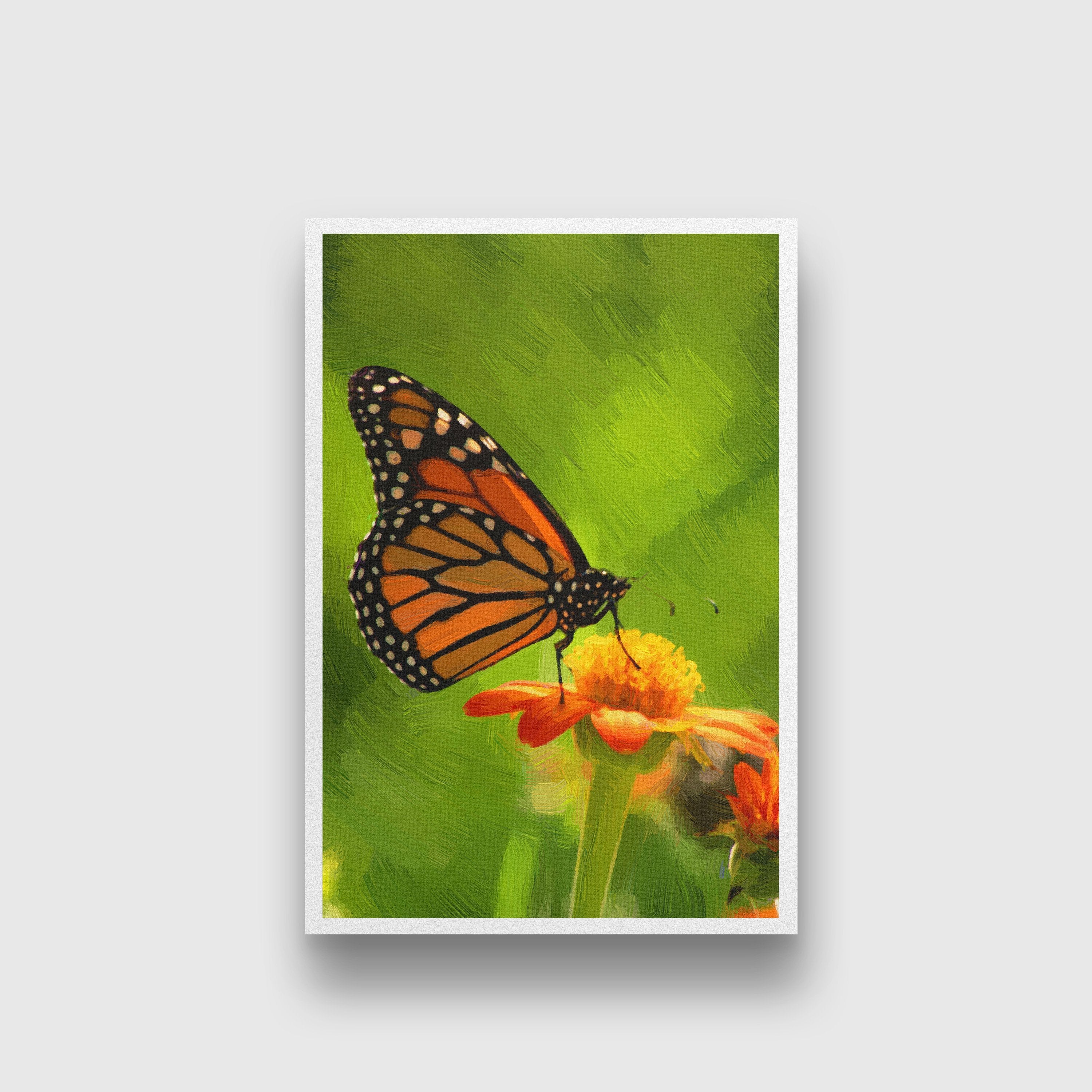 Color Morpho butterfly Painting - Meri Deewar 2 : 3 Vertical Premium Wall Art Canvas by MeriDeewar