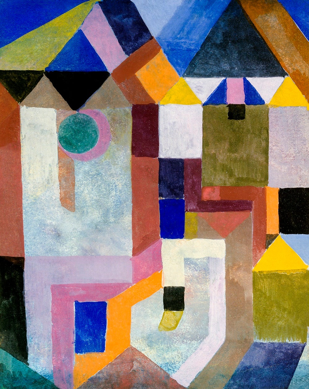 Colorful Architecture painting - Meri Deewar 4 :5 Vertical Premium Wall Art Canvas by MeriDeewar