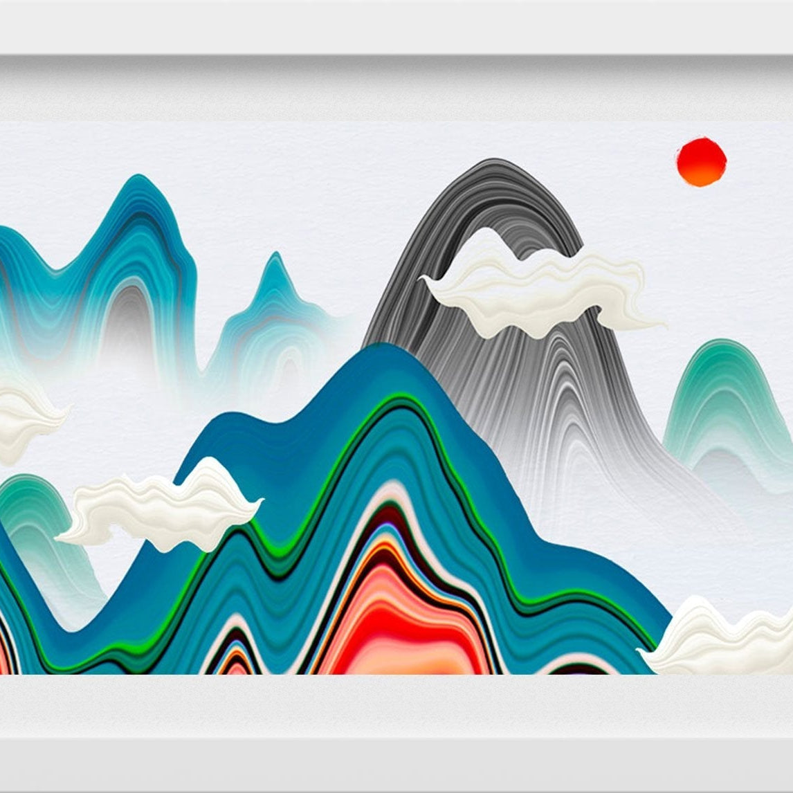 Colorful Mountains Painting - Meri Deewar 3 : 2 Horizontal Premium Wall Art Canvas by MeriDeewar