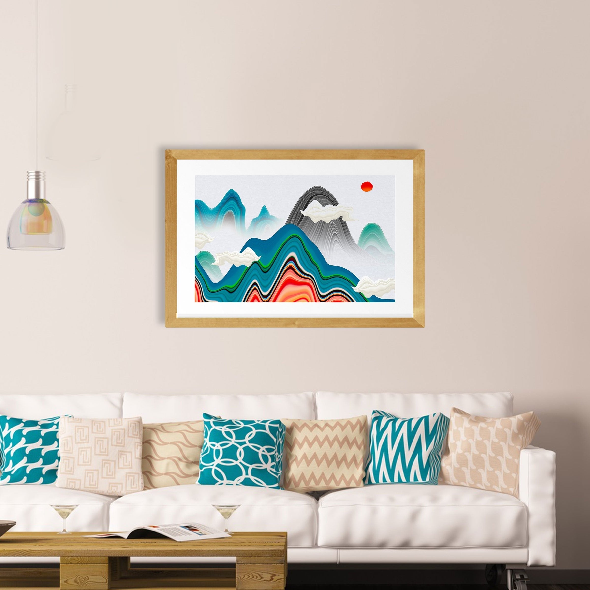 Colorful Mountains Painting - Meri Deewar 3 : 2 Horizontal Premium Wall Art Canvas by MeriDeewar