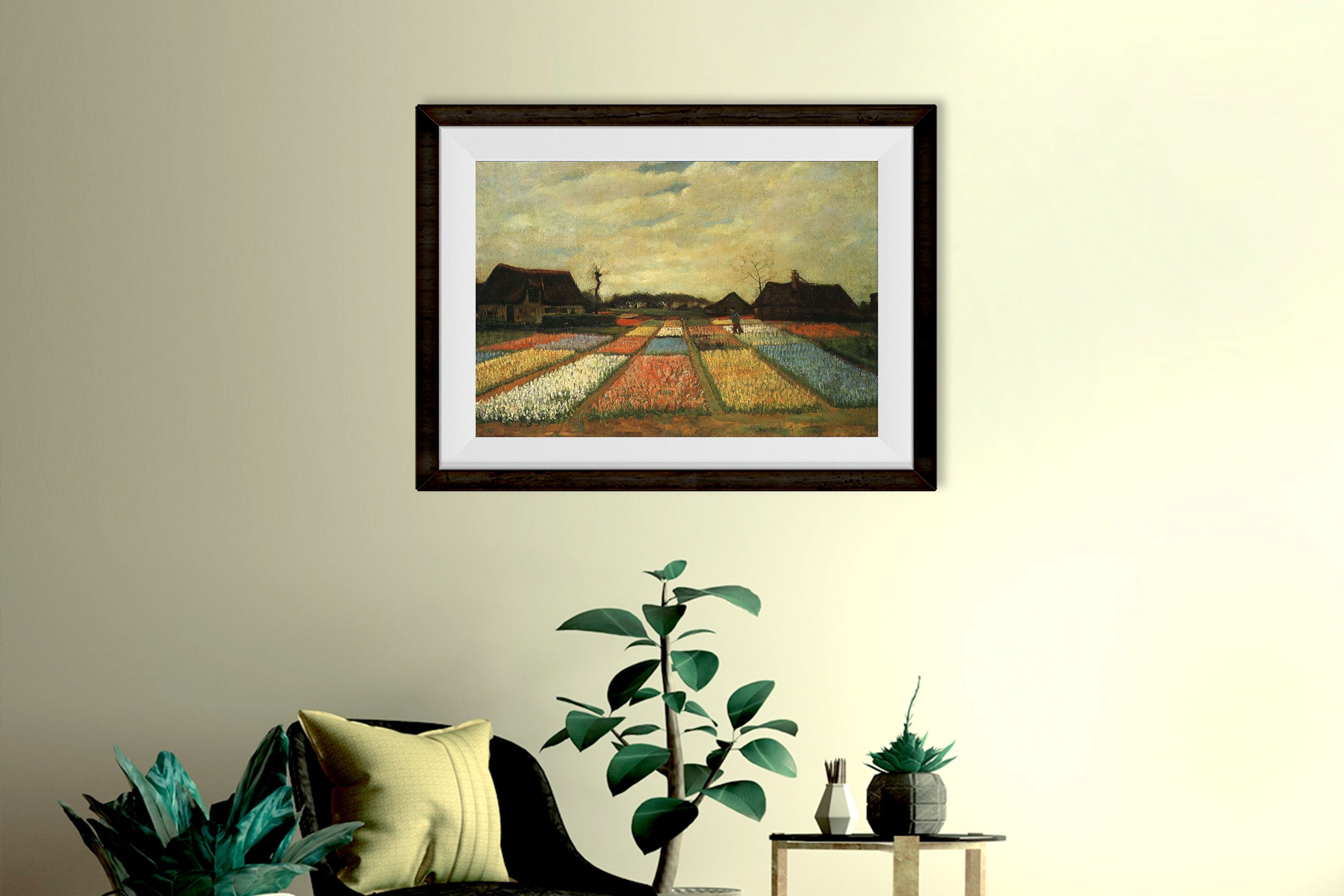 colourful flowers landscape Painting - Meri Deewar 3 : 2 Horizontal Premium Wall Art Canvas by MeriDeewar