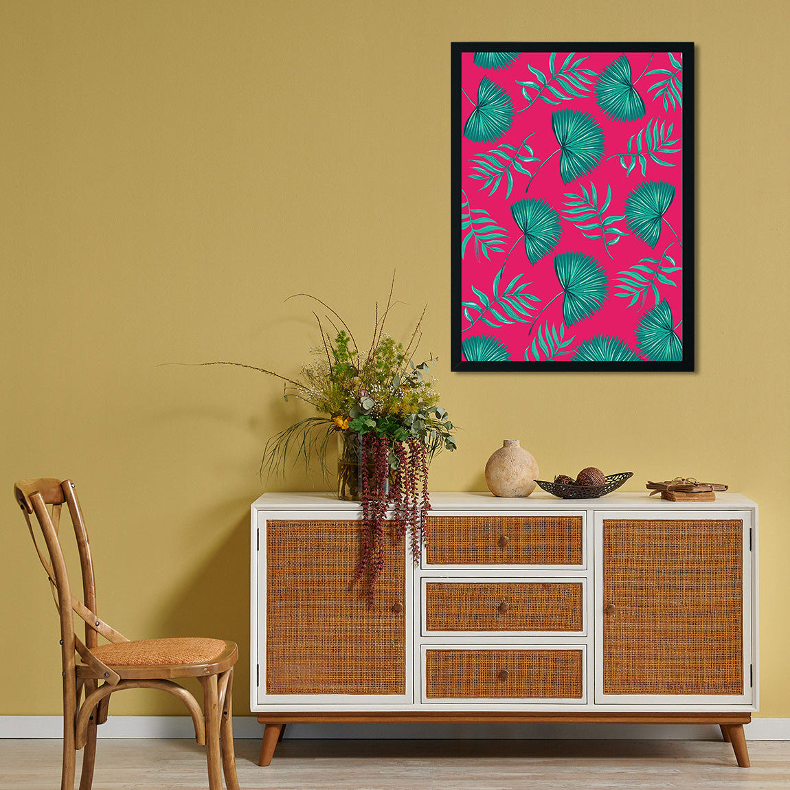 Colourful Leaves Painting 2 : 3 Vertical Premium Wall Art Canvas by MeriDeewar