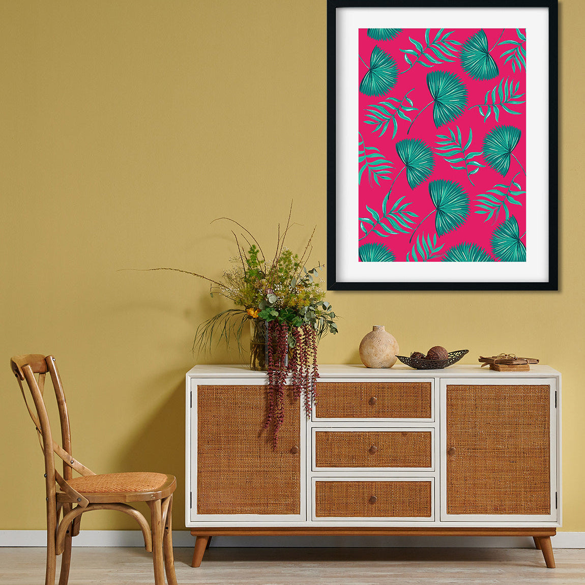 Colourful Leaves Painting 2 : 3 Vertical Premium Wall Art Canvas by MeriDeewar