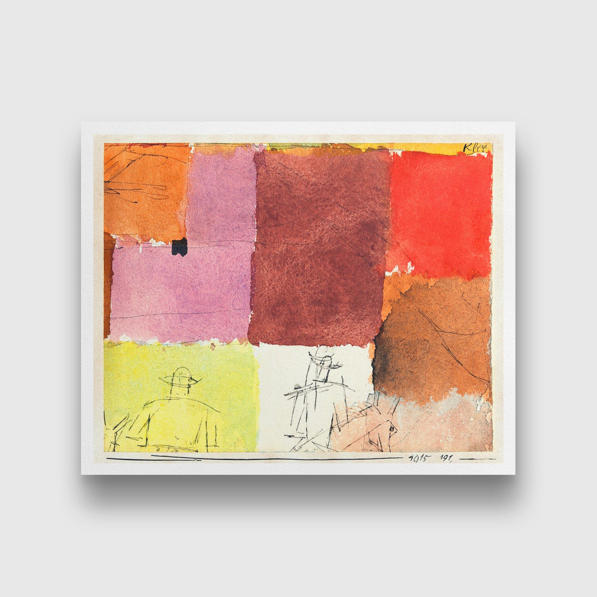 Composition with Figures painting - Meri Deewar 5 : 4 Horizontal Premium Wall Art Canvas by MeriDeewar