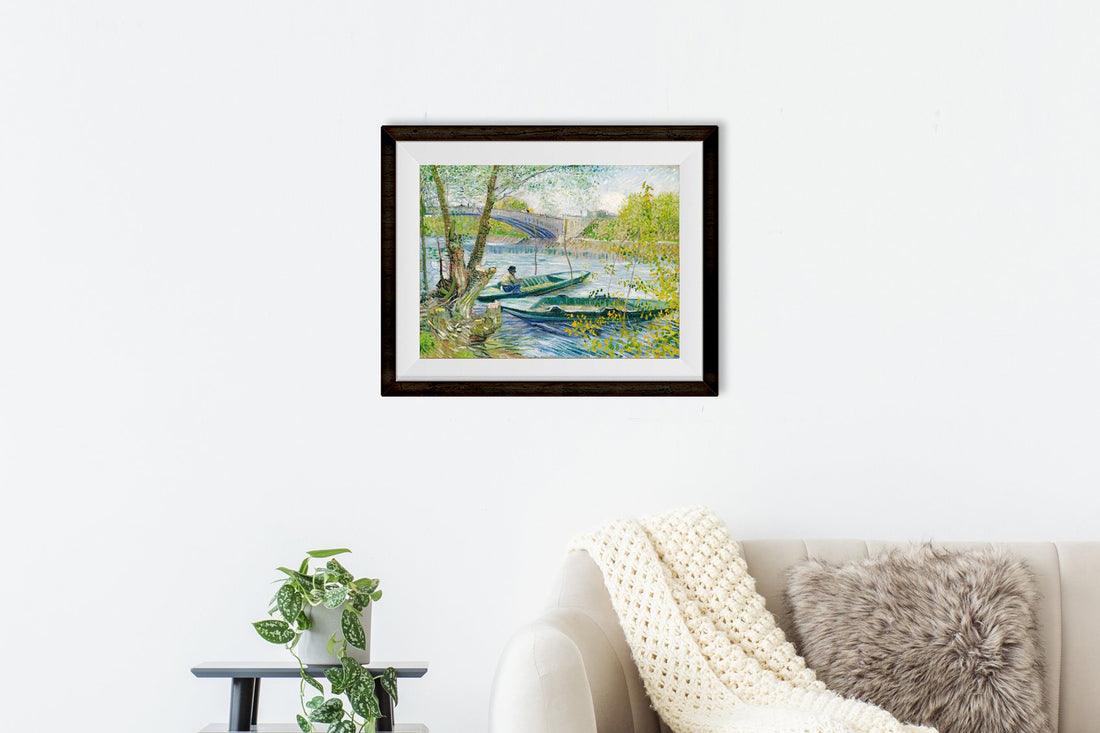 Copy of Fishing in the Spring Painting By Van Gogh Painting - Meri Deewar 6 : 5 Horizontal Premium Wall Art Canvas by MeriDeewar