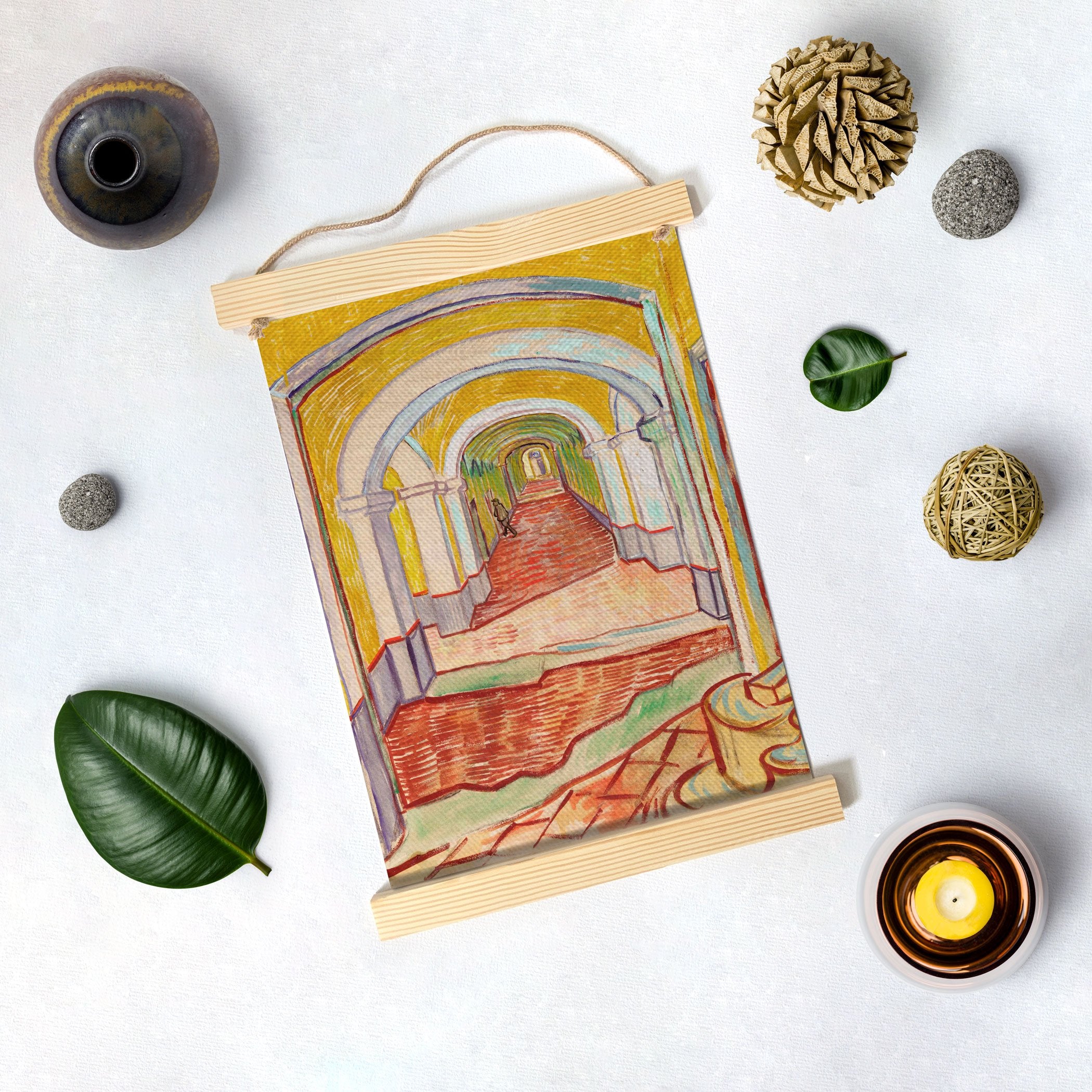 Corridor In The Asylum By Van Gogh Hanging Canvas Painting - Meri Deewar Hanging Canvas Premium Wall Art Canvas by MeriDeewar