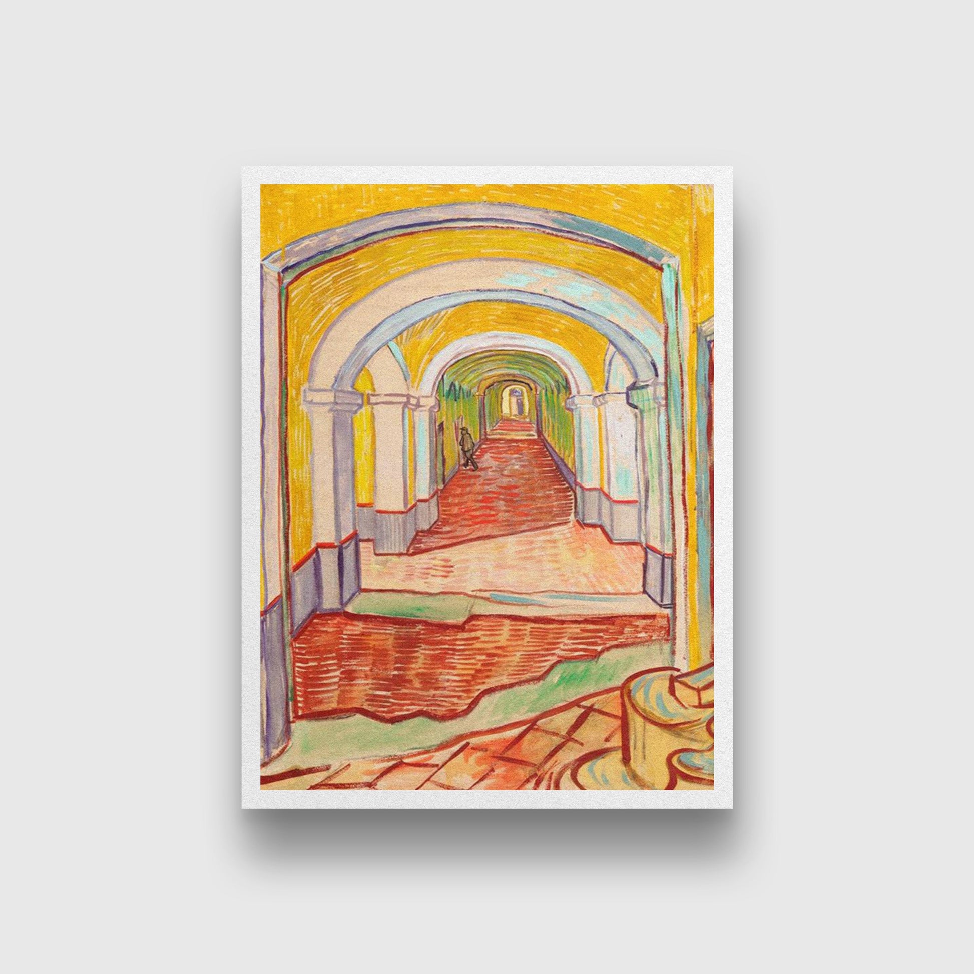 Corridor in the Asylum By Van Gogh Painting - Meri Deewar 4 :5 Vertical Premium Wall Art Canvas by MeriDeewar