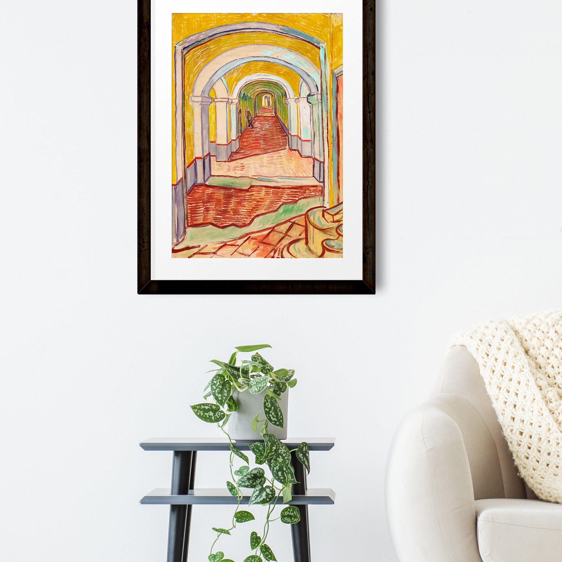Corridor in the Asylum By Van Gogh Painting - Meri Deewar 4 :5 Vertical Premium Wall Art Canvas by MeriDeewar