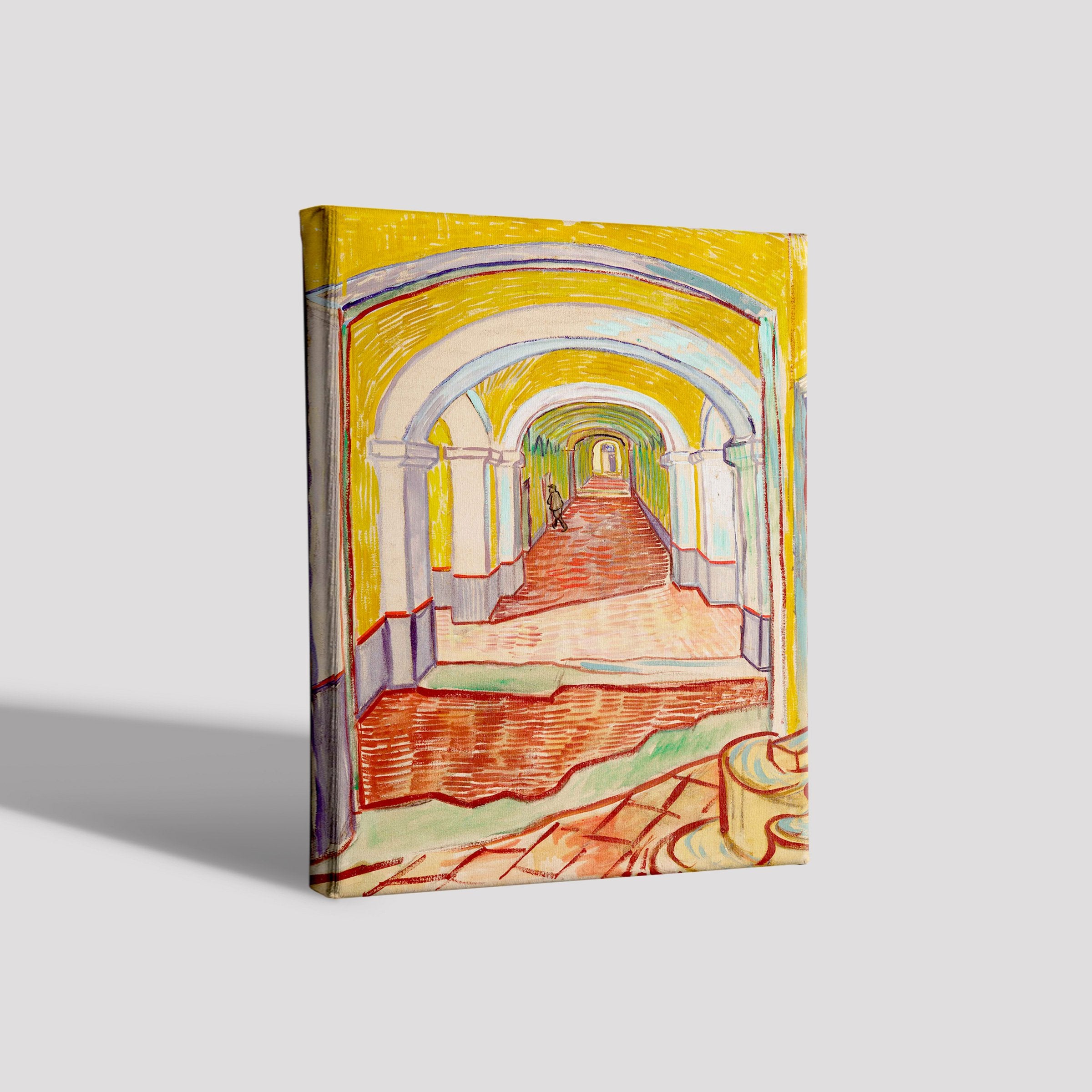 Corridor in the Asylum By Van Gogh Painting - Meri Deewar 4 :5 Vertical Premium Wall Art Canvas by MeriDeewar