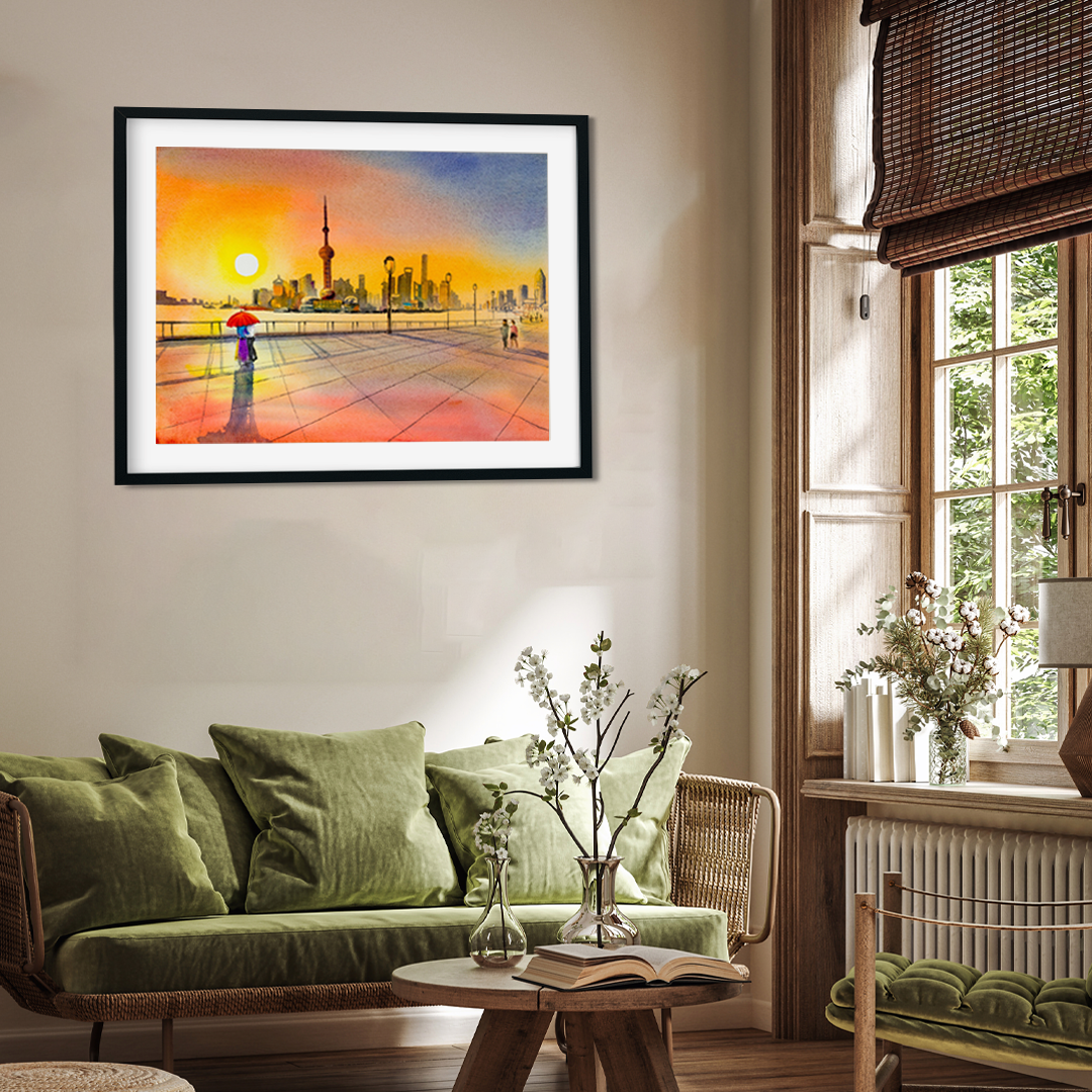 Couple Beautiful Scenery Wall Painting 3 : 2 Horizontal Premium Wall Art Canvas by MeriDeewar
