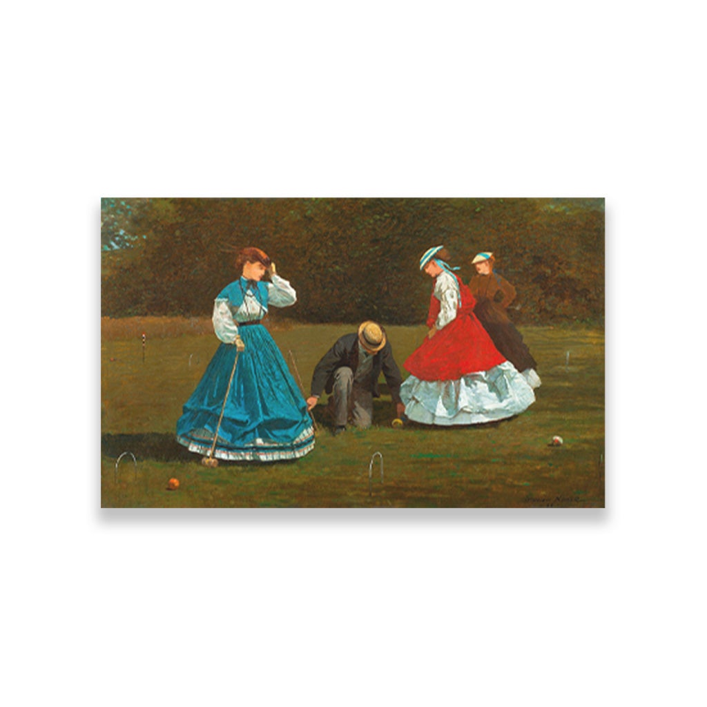 Croquet Scene painting -Meri Deewar 3 : 2 Horizontal Premium Wall Art Canvas by MeriDeewar