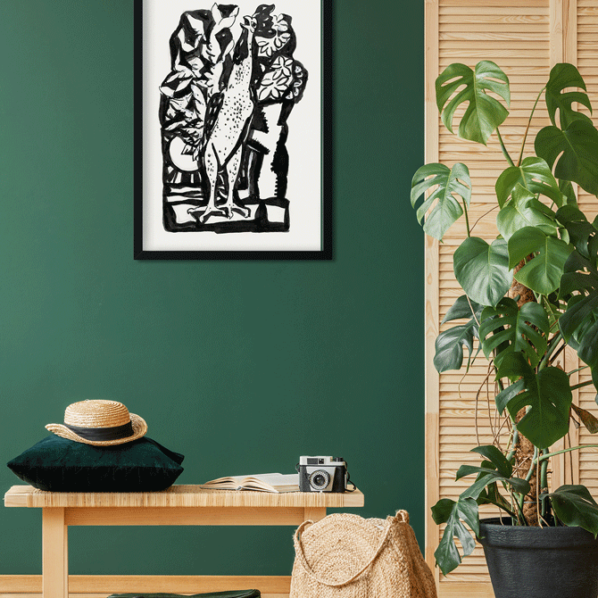 Crowing rooster Painting 2 : 3 Vertical Premium Wall Art Canvas by MeriDeewar