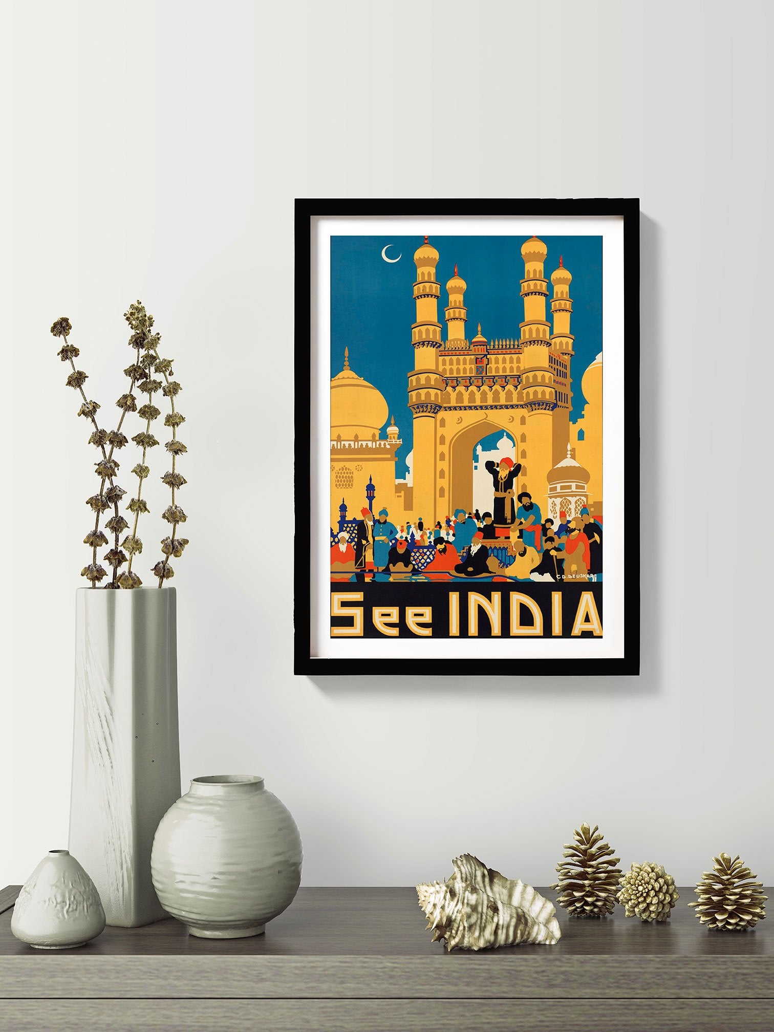 Culture of India 2 Vintage poster Poster A3 / Poster Premium Wall Art Canvas by MeriDeewar