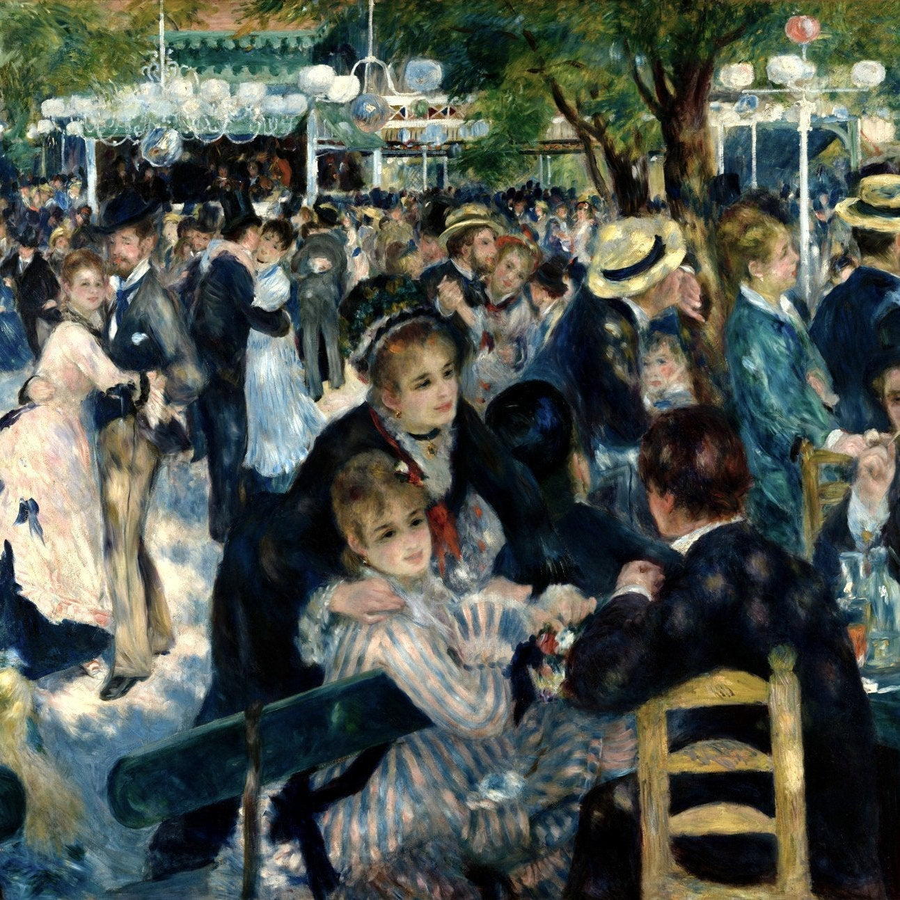 dance at le moulin da la galette Painting - Meri Deewar 4 : 3 Horizontal Premium Wall Art Canvas by MeriDeewar