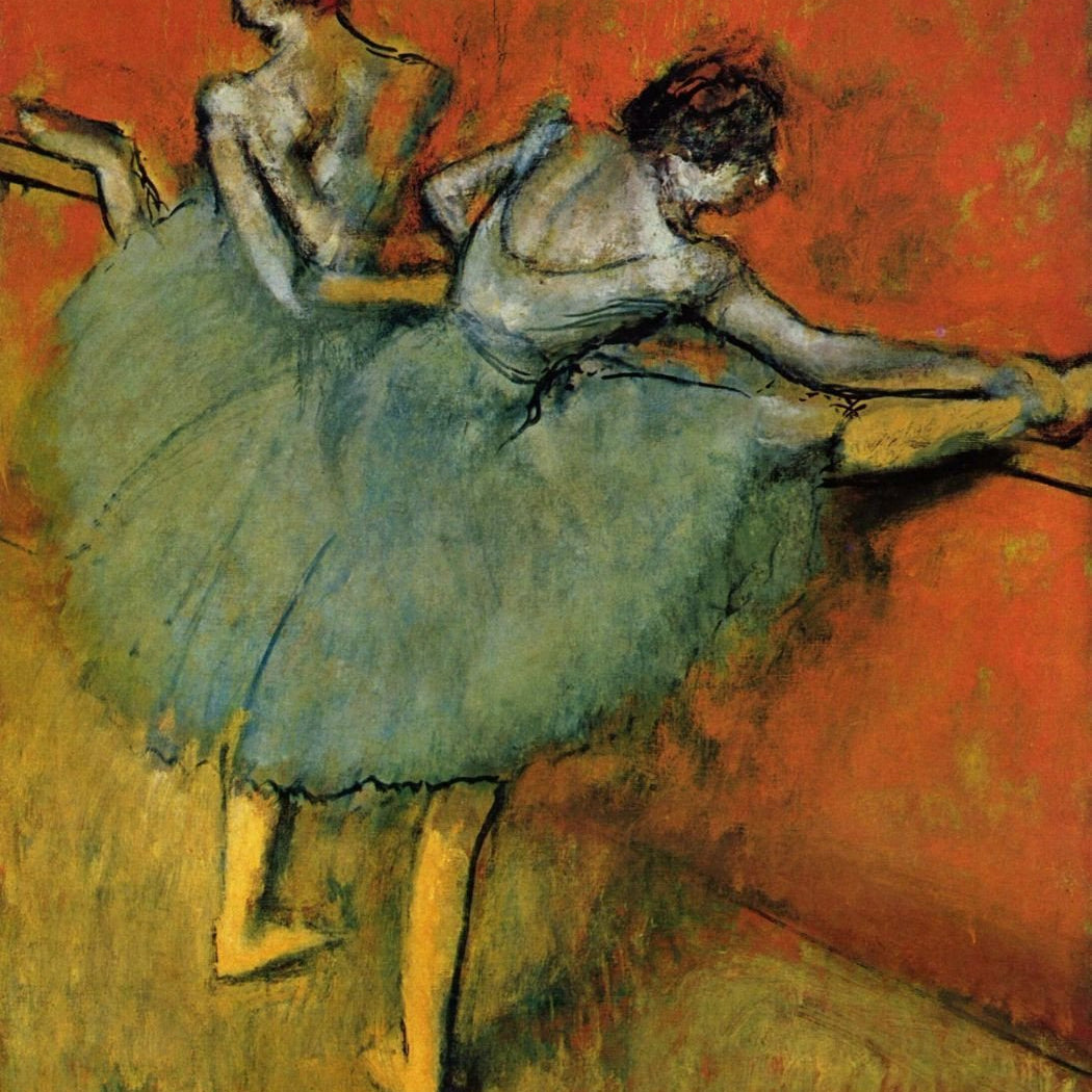 Dancers At The Barre Painting - Meri Deewar 3 : 4 Vertical Premium Wall Art Canvas by MeriDeewar