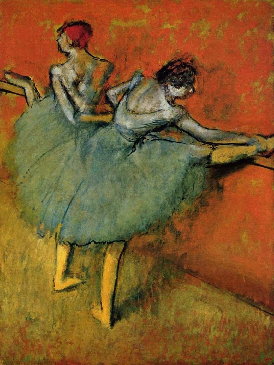 Dancers At The Barre Painting - Meri Deewar 3 : 4 Vertical Premium Wall Art Canvas by MeriDeewar