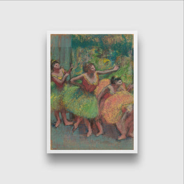 Dancers In Green And Yellow Painting - Meri Deewar 4 X 5.5 Vertical Premium Wall Art Canvas by MeriDeewar