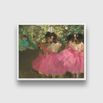 Dancers in Pink Painting - Meri Deewar 4 :5 Vertical Premium Wall Art Canvas by MeriDeewar
