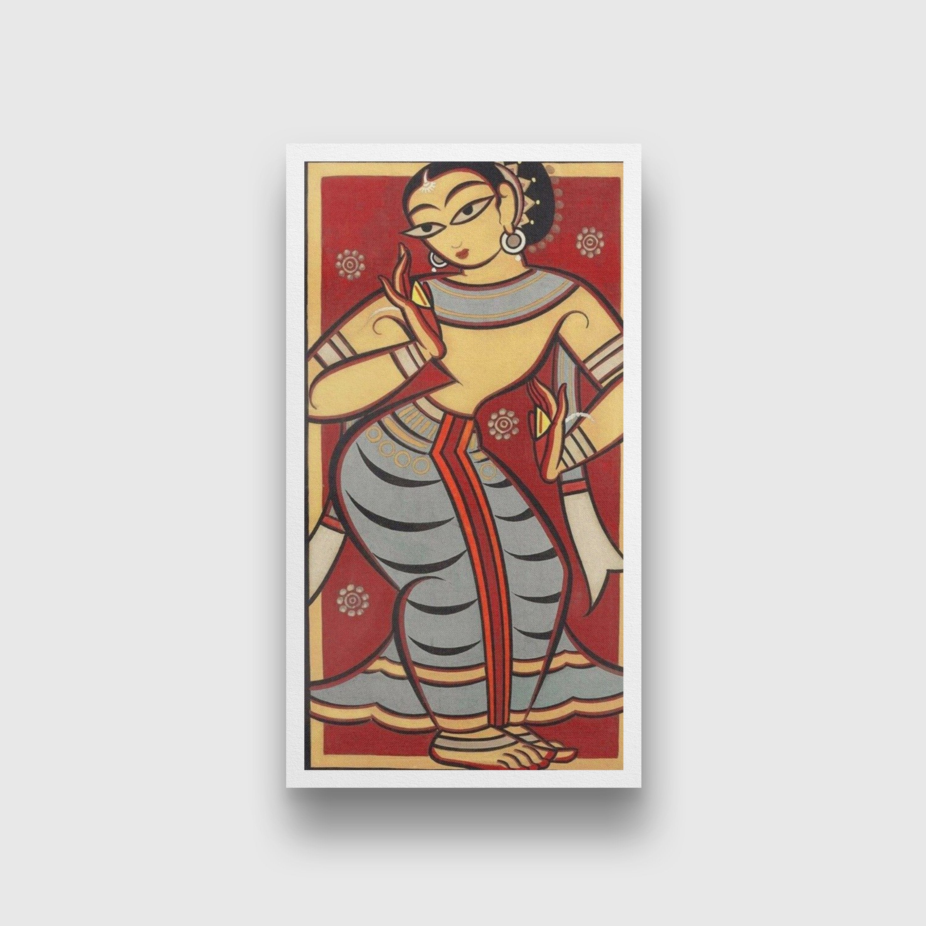 Dancing Yogini Painting - Meri Deewar 2 : 3 Vertical Premium Wall Art Canvas by MeriDeewar