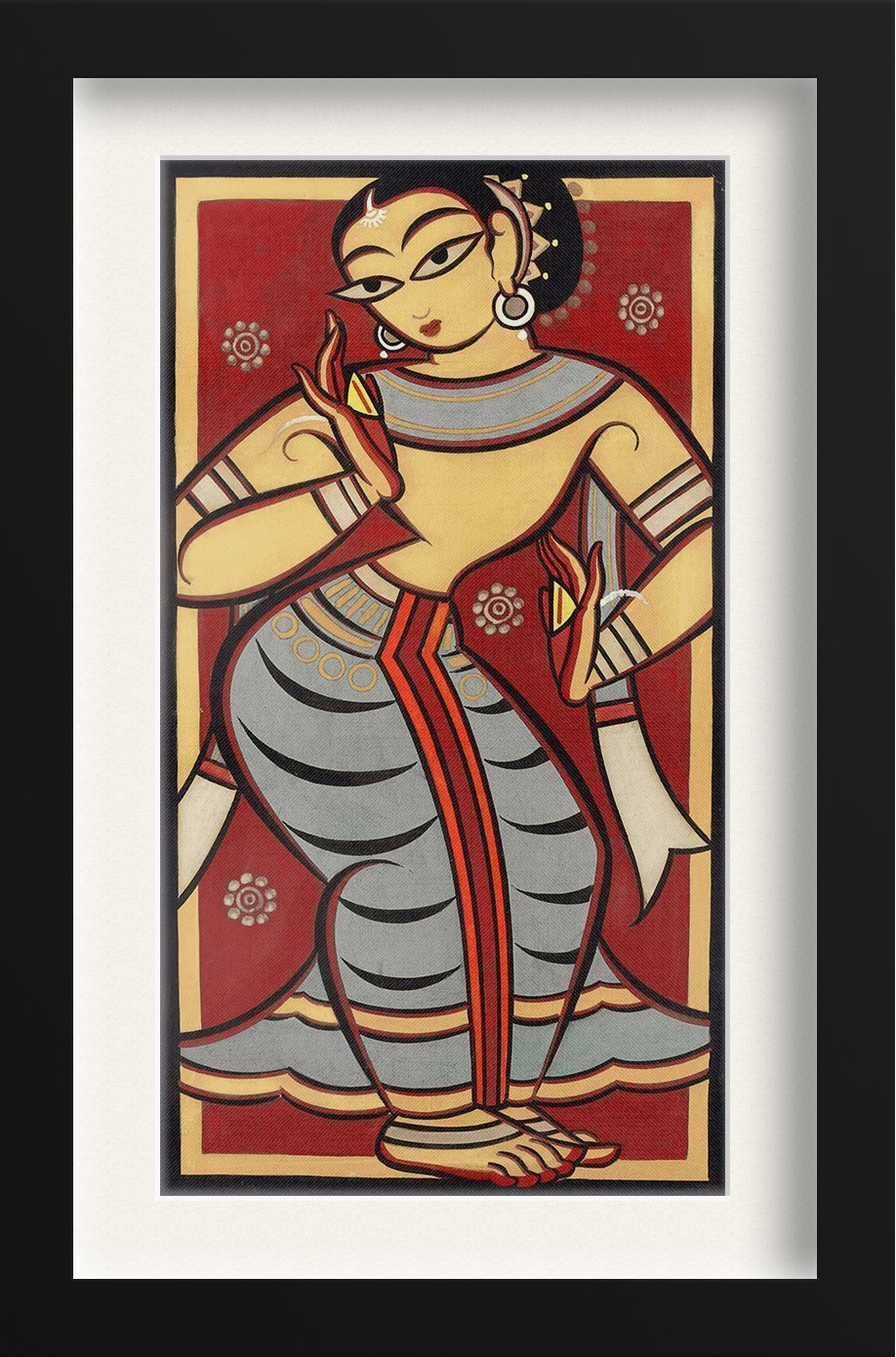 Dancing Yogini Painting - Meri Deewar 2 : 3 Vertical Premium Wall Art Canvas by MeriDeewar