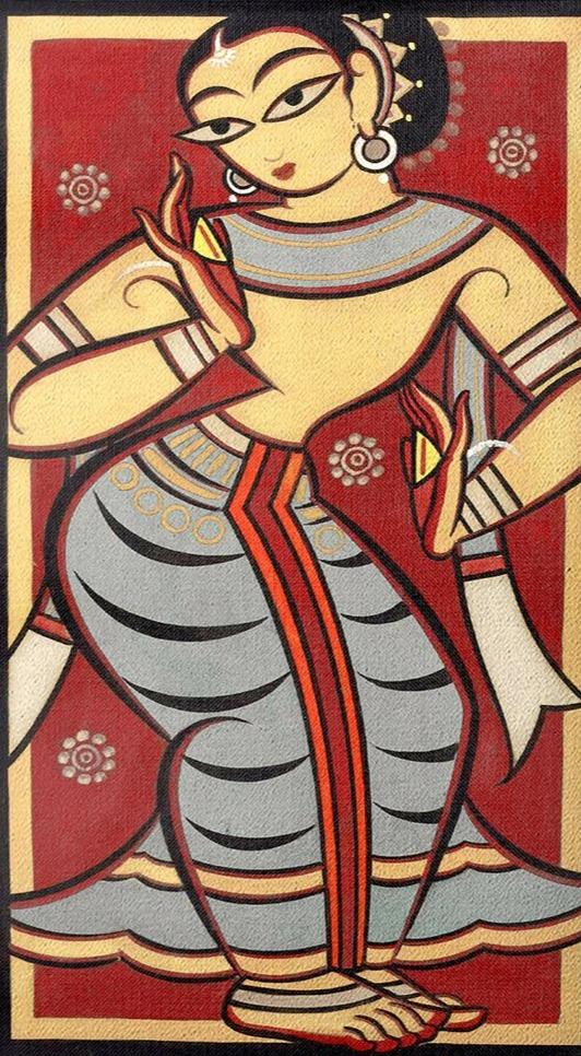 Dancing Yogini Painting - Meri Deewar 2 : 3 Vertical Premium Wall Art Canvas by MeriDeewar