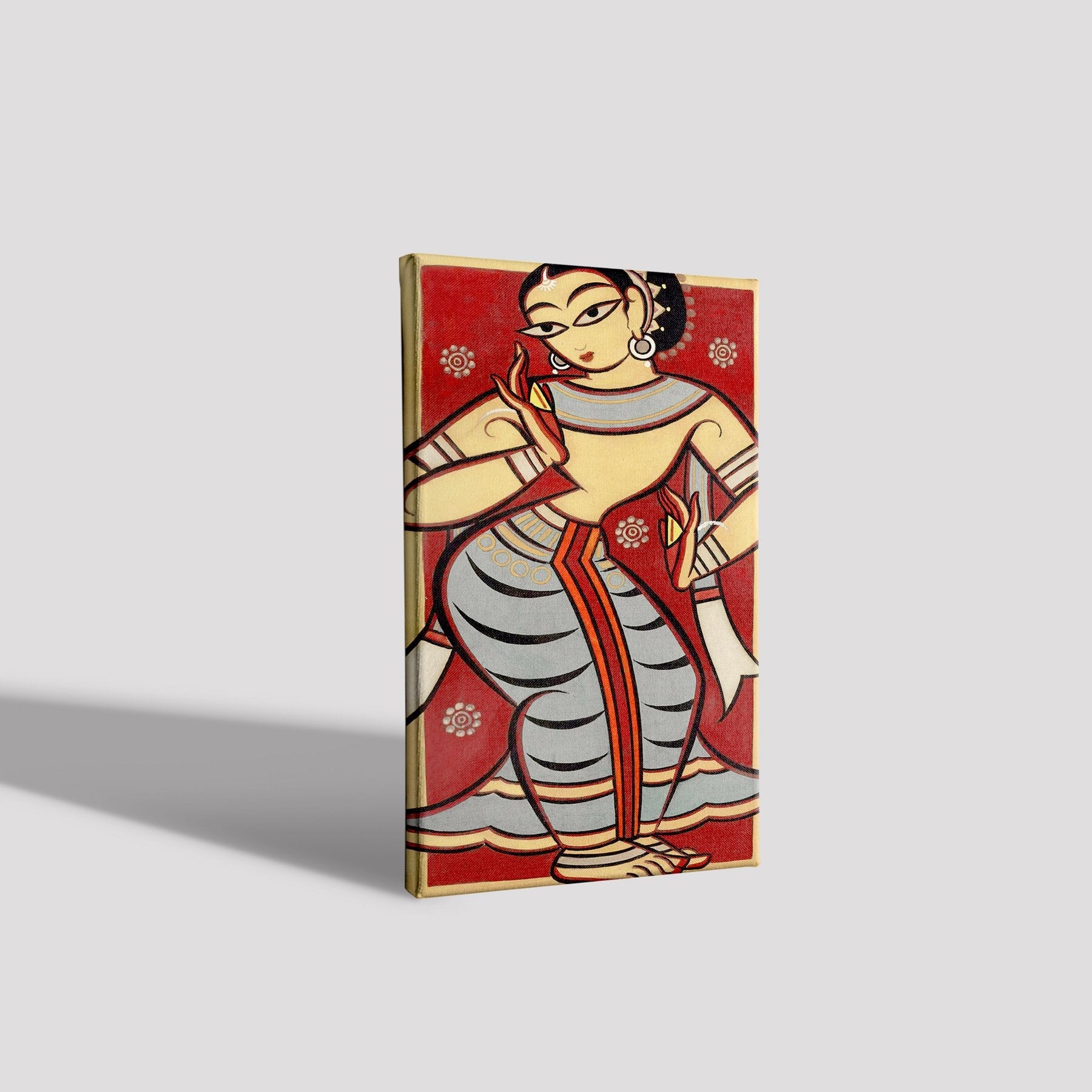 Dancing Yogini Painting - Meri Deewar 2 : 3 Vertical Premium Wall Art Canvas by MeriDeewar