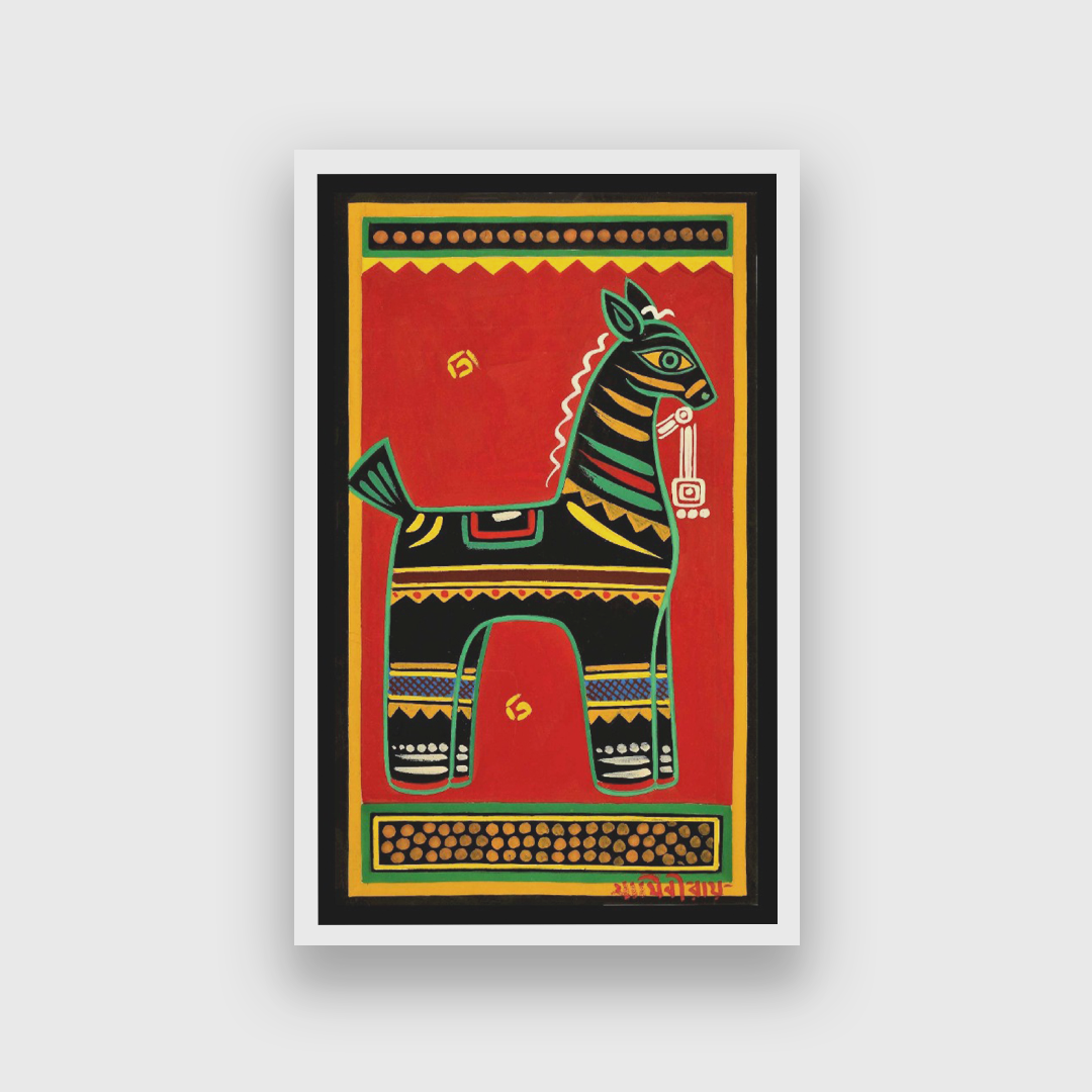 Dark Horse Painting 2 : 3 Vertical Premium Wall Art Canvas by MeriDeewar