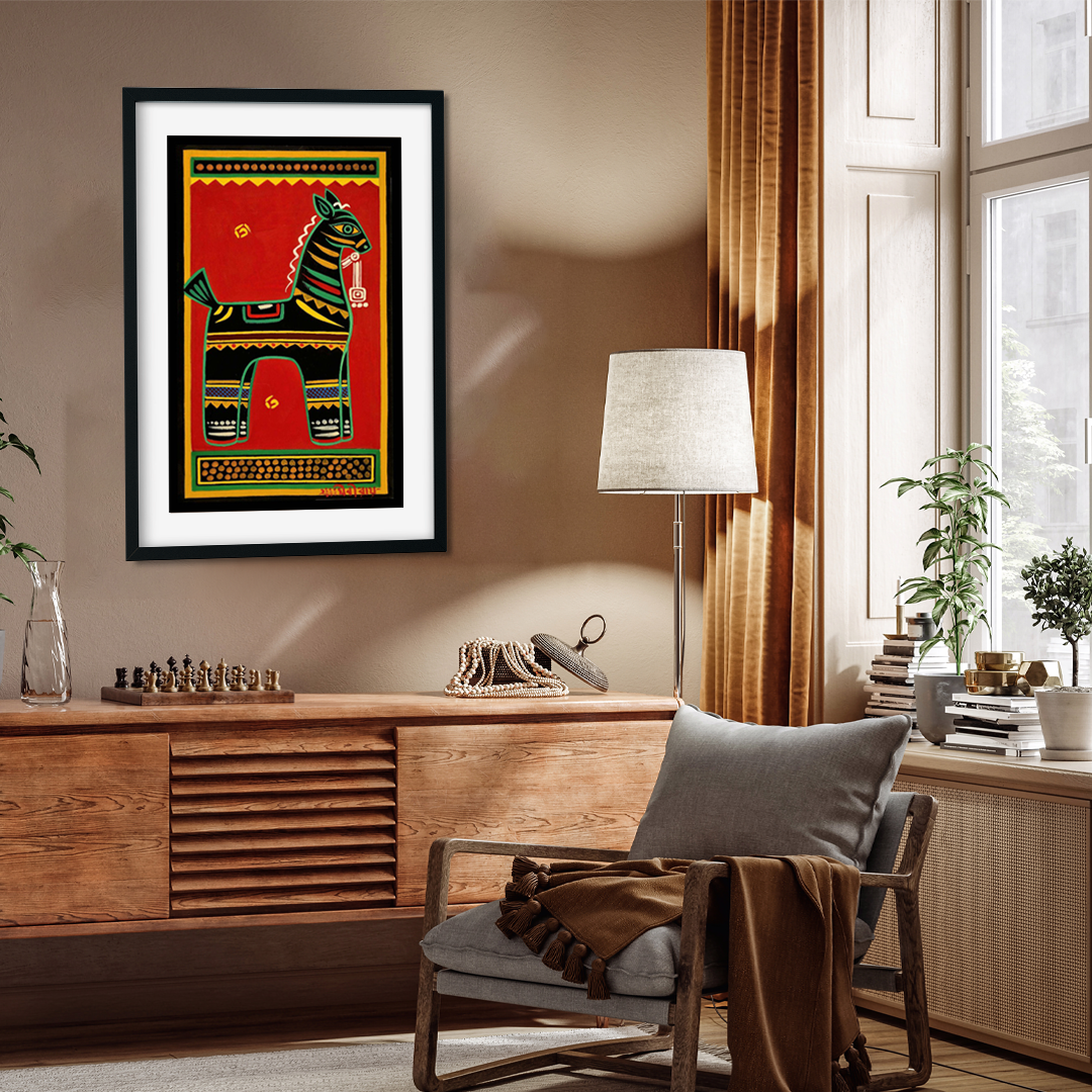 Dark Horse Painting 2 : 3 Vertical Premium Wall Art Canvas by MeriDeewar