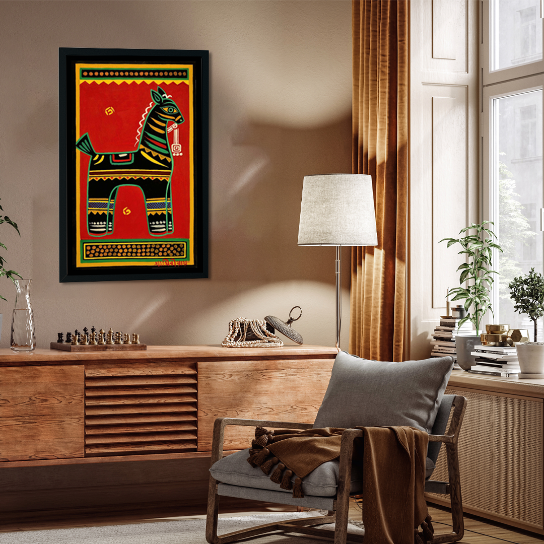 Dark Horse Painting 2 : 3 Vertical Premium Wall Art Canvas by MeriDeewar