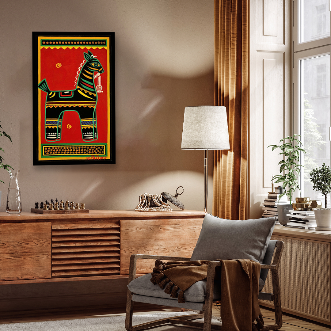 Dark Horse Painting 2 : 3 Vertical Premium Wall Art Canvas by MeriDeewar